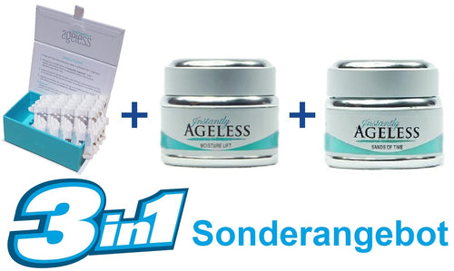 Sonderangebot: 25 Stück Instantly Ageless™ + Moisture Lift 50 ml + Sands of Time 50 ml