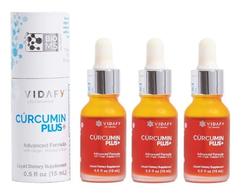 3x Curcumin Plus mit Vitamin D3, Vitamin C und Ingwer mit BioMS™ (3x15ml)