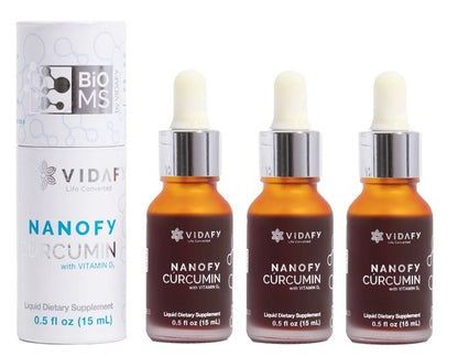 3x Nanofy Curcumin mit Vitamin D3 mit BioMS™ (3x15ml)
