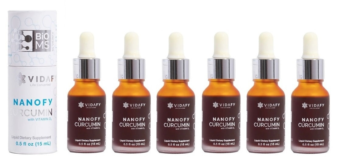 6x Nanofy Curcumin mit Vitamin D3 mit BioMS™ (6x15ml)